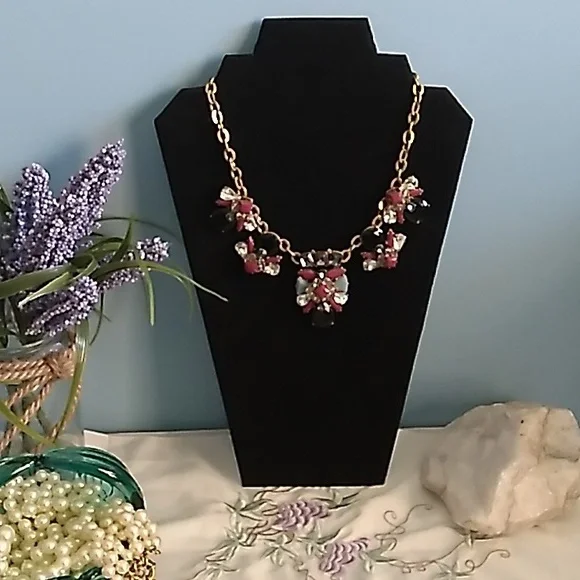 J. Crew Statement Necklace Gold-tone Cubic Zirconia, Lucite - Picture 2 of 7